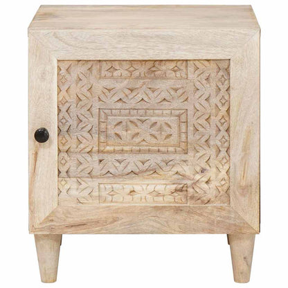 Bedside Cabinet 2 pcs Beige 40 x 33 x 46 cm Solid Acacia wood