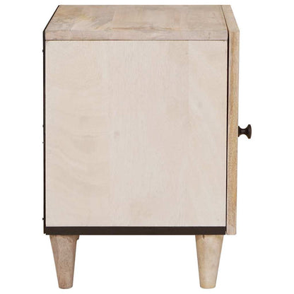 Bedside Cabinet 2 pcs Beige 40 x 33 x 46 cm Solid Acacia wood