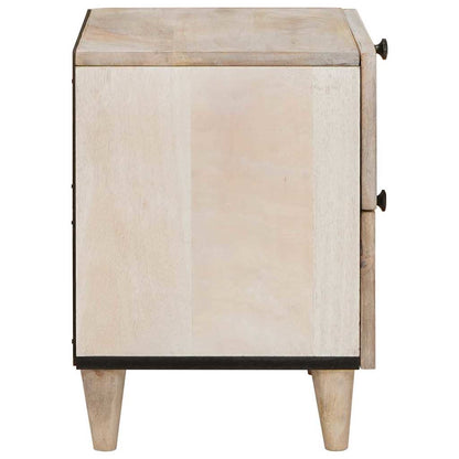 Bedside Cabinet Beige 40 x 33 x 46 cm Solid Acacia wood