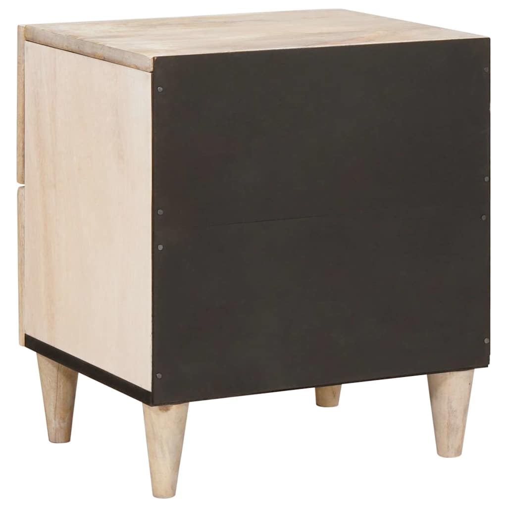 Bedside Cabinet 2 pcs Beige 40 x 33 x 46 cm Solid Acacia wood