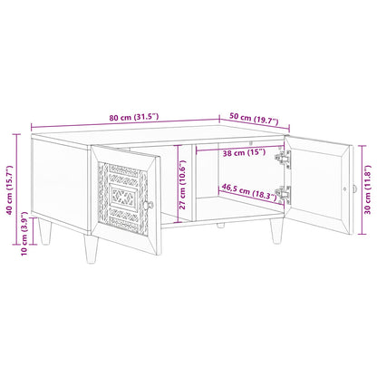 Coffee Table White 80 x 54 x 40 cm Engineered Wood