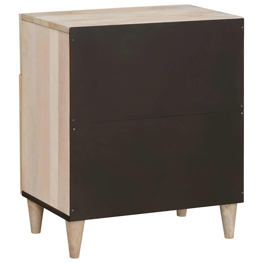 Bedside Cabinet Beige 50 x 33 x 60 cm Solid Acacia wood