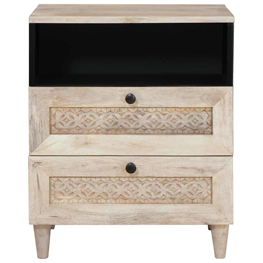 Bedside Cabinet Beige 50 x 33 x 62 cm Solid Acacia wood