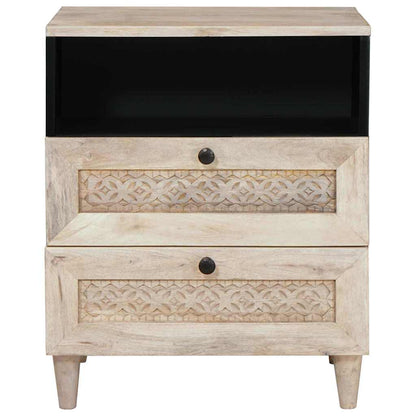 Bedside Cabinet Beige 50 x 33 x 62 cm Solid Acacia wood