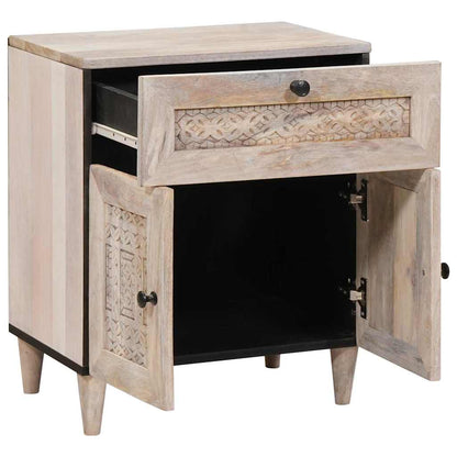 Bedside Cabinet White 50 x 33 x 60 cm Engineered Wood