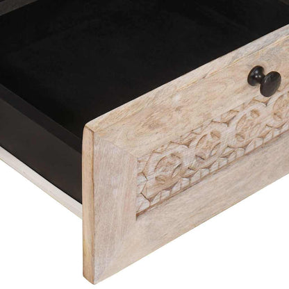 Coffee Table Bleached White 80 x 54 x 40 cm Solid Mango Wood