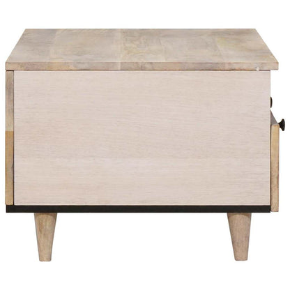 Coffee Table Bleached White 80 x 54 x 40 cm Solid Mango Wood