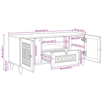 TV Units with Drawer White 105 x 33 x 46 cm Engineered wood