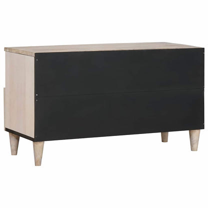 TV Cabinet Bleached White 80 x 33 x 46 cm Solid Mango Wood