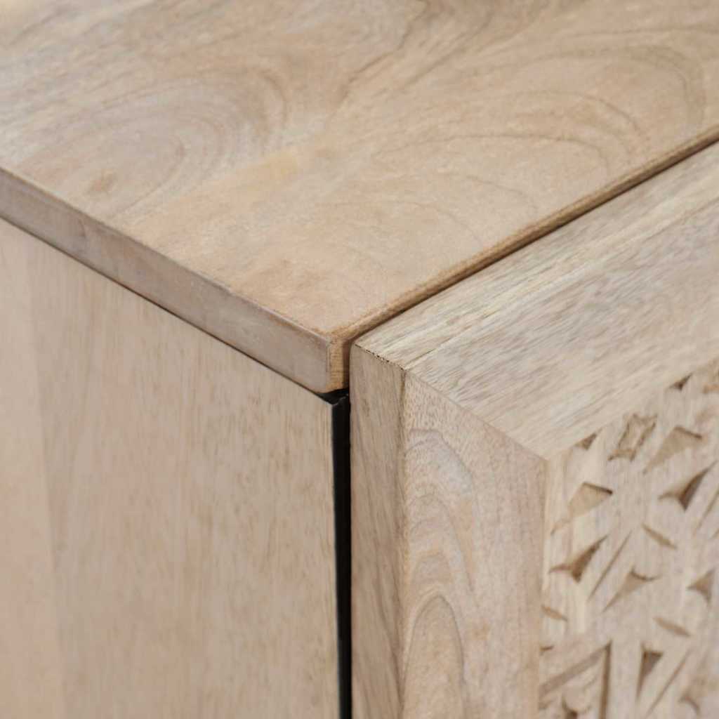 Sideboard Bleached White 40 x 33 x 75 cm Solid Mango Wood