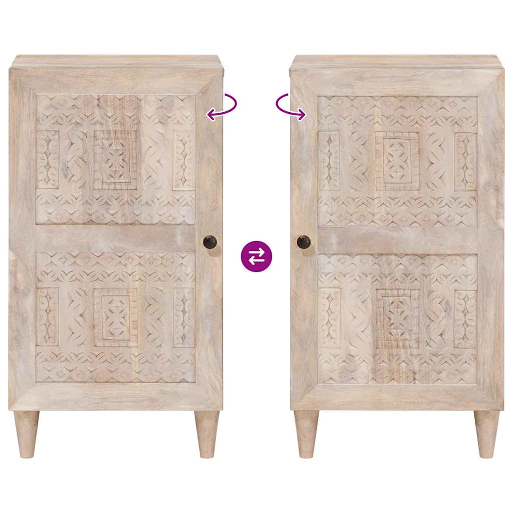 Sideboard Bleached White 40 x 33 x 75 cm Solid Mango Wood