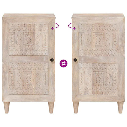 Sideboard Bleached White 40 x 33 x 75 cm Solid Mango Wood