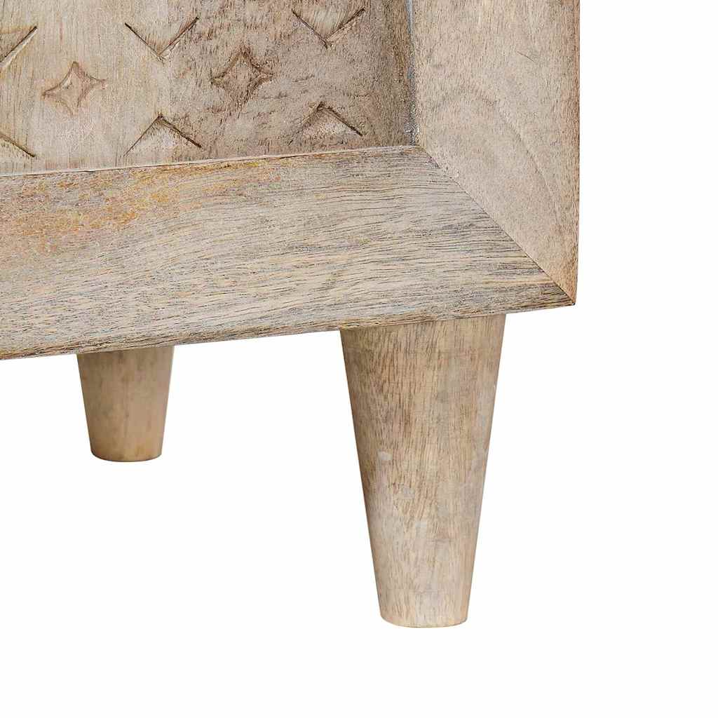 Sideboard Bleached White 60 x 33 x 75 cm Solid Mango Wood