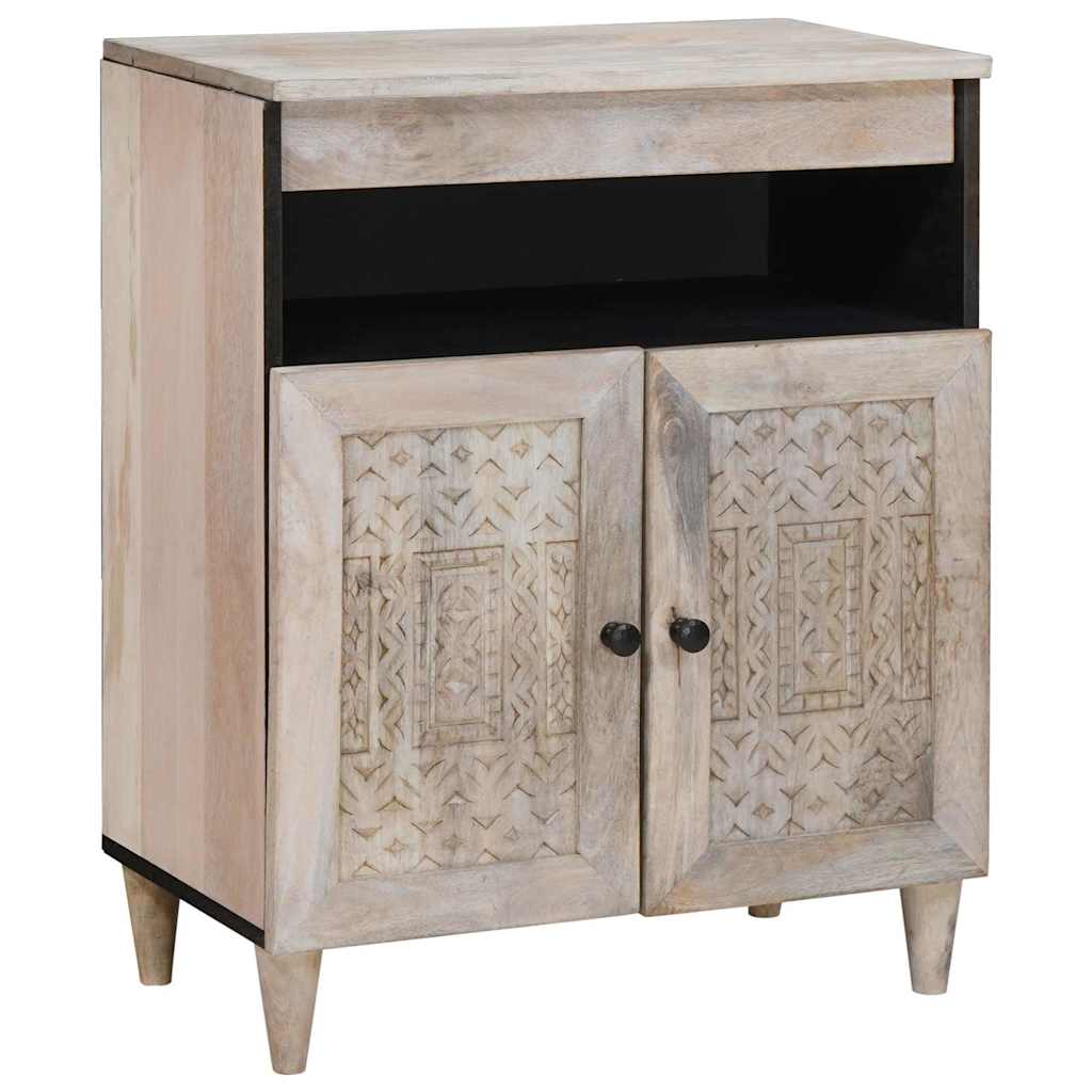 Sideboard Bleached White 60 x 33 x 75 cm Solid Mango Wood