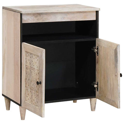 Sideboard Bleached White 60 x 33 x 75 cm Solid Mango Wood