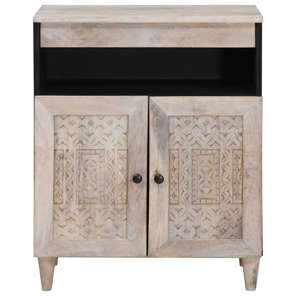 Sideboard Bleached White 60 x 33 x 75 cm Solid Mango Wood