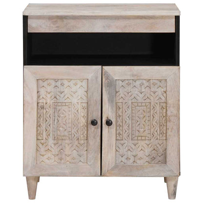 Sideboard Bleached White 60 x 33 x 75 cm Solid Mango Wood