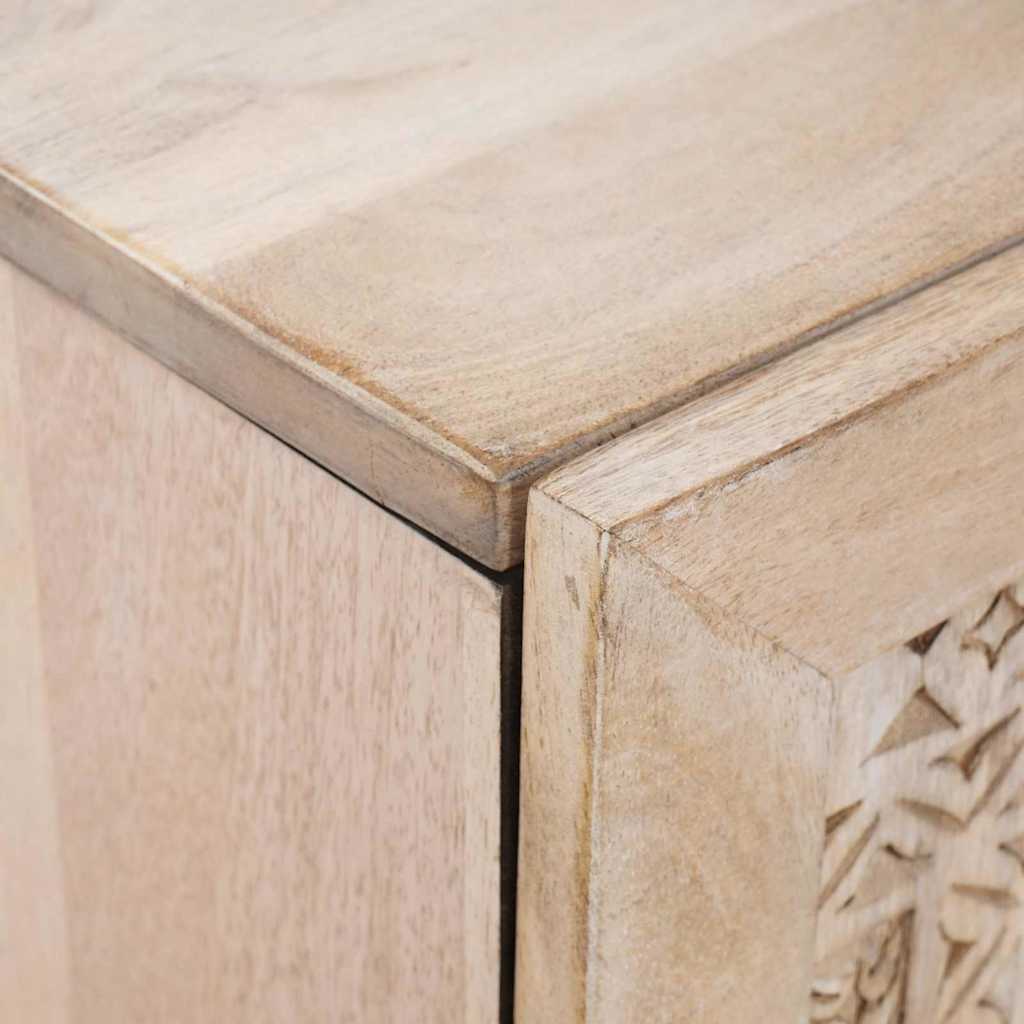 Sideboard Bleached White 60 x 33 x 75 cm Solid Mango Wood