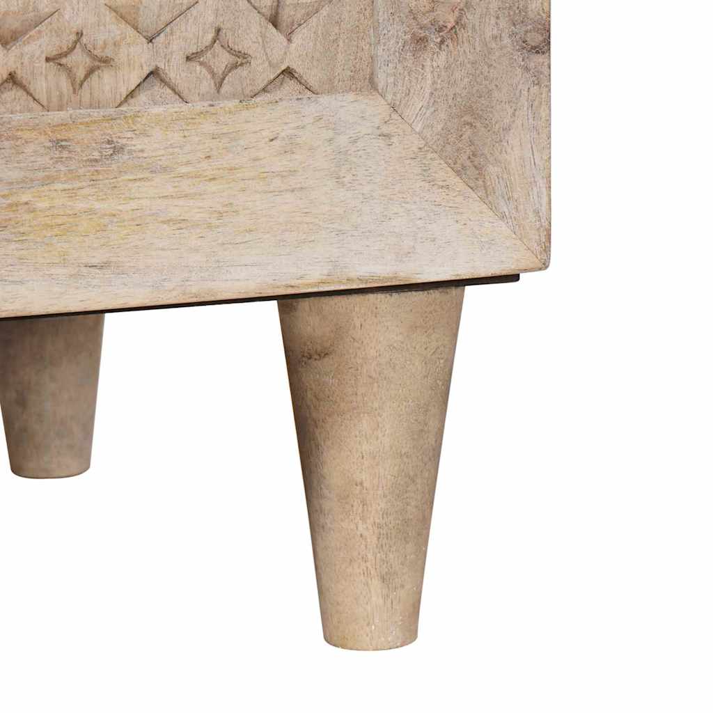 Sideboard Bleached White 60 x 33 x 75 cm Solid Mango Wood