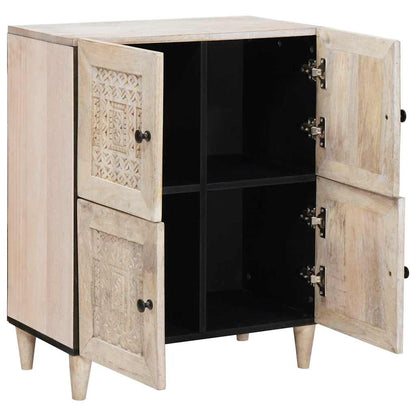Sideboard Bleached White 60 x 33 x 75 cm Solid Mango Wood