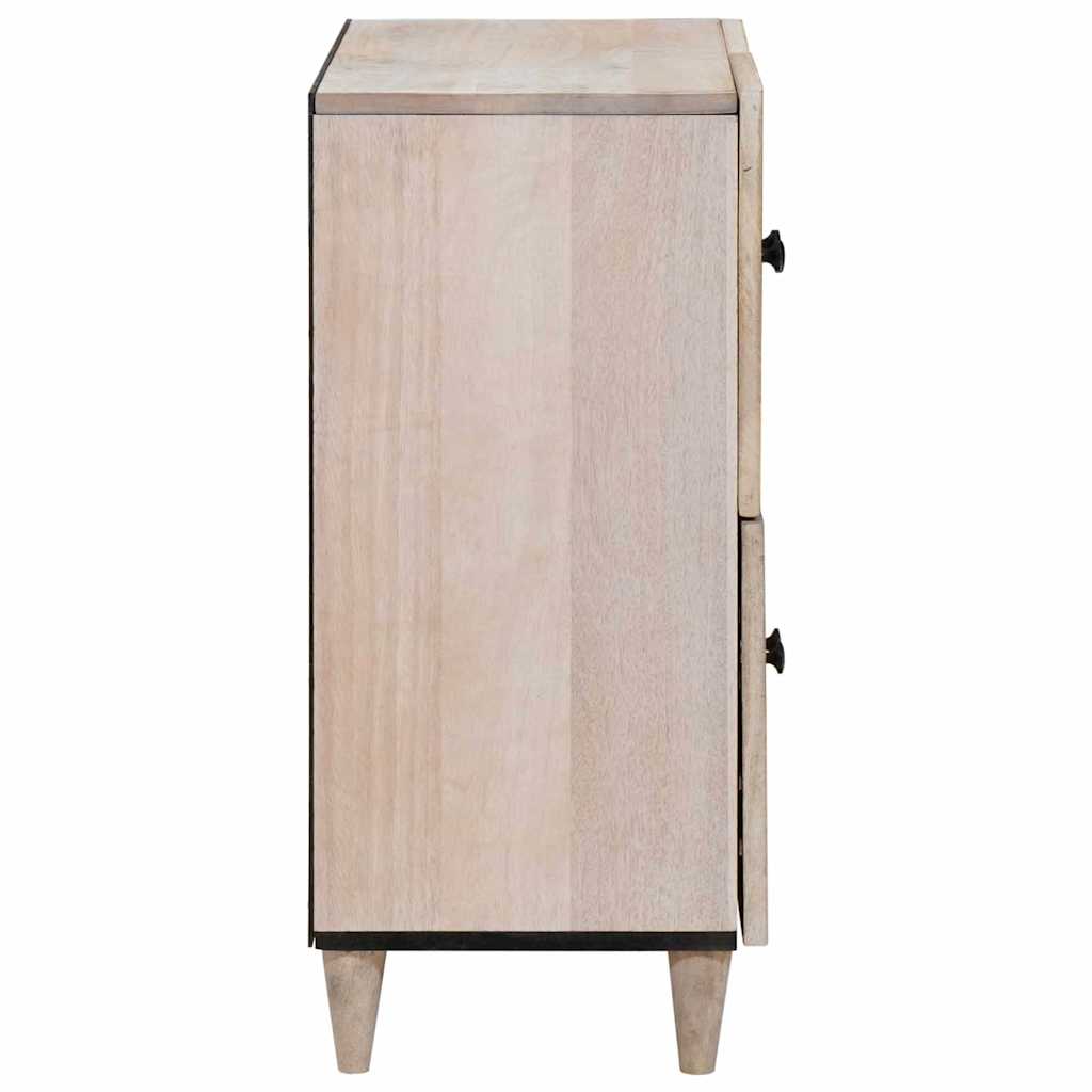 Sideboard Bleached White 60 x 33 x 75 cm Solid Mango Wood