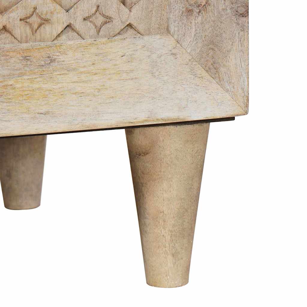 Sideboard Bleached White 80 x 33 x 75 cm Solid Mango Wood