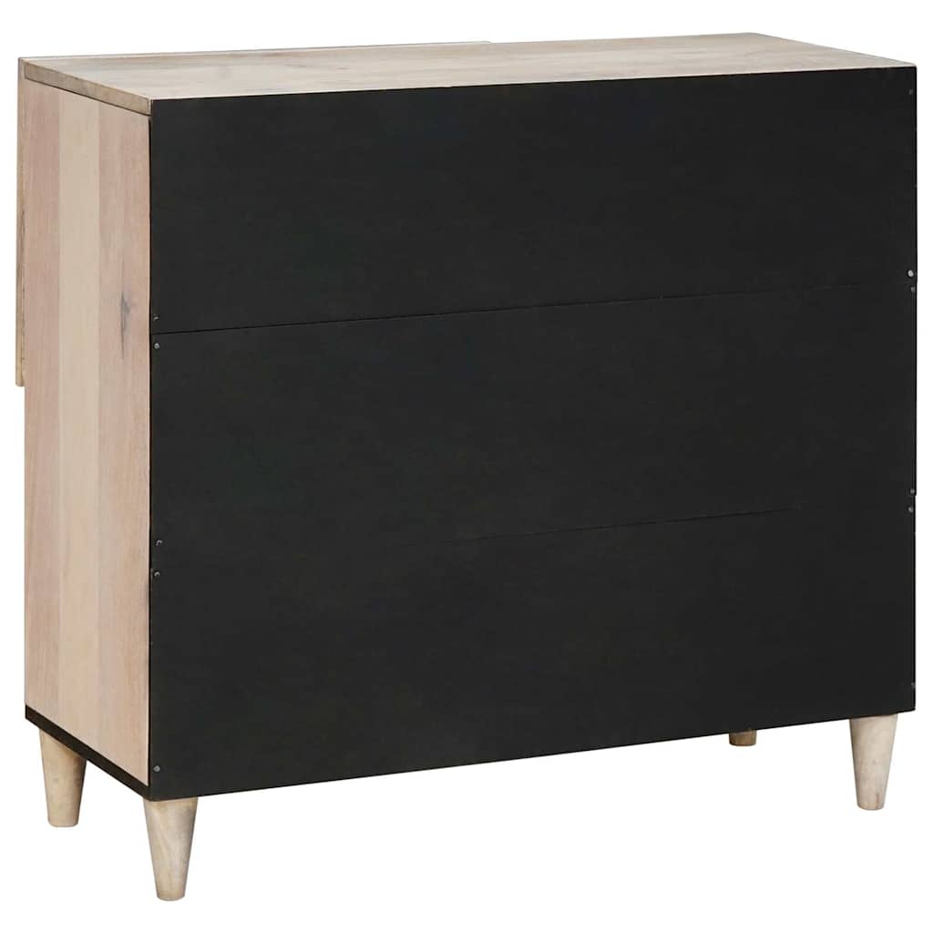 Sideboard Bleached White 80 x 33 x 75 cm Solid Mango Wood