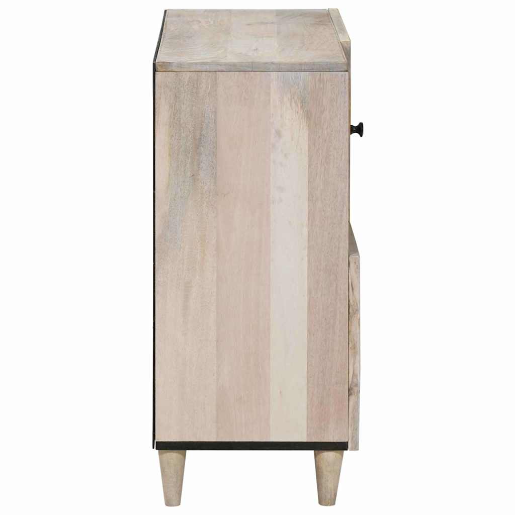 Sideboard Bleached White 80 x 33 x 75 cm Solid Mango Wood