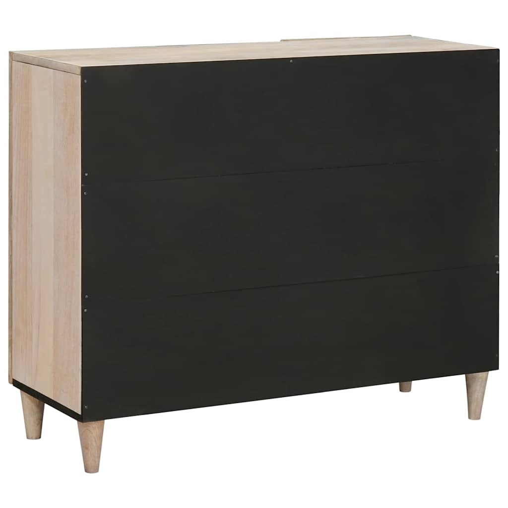 Sideboard Bleached White 90 x 33 x 75 cm Solid Mango Wood