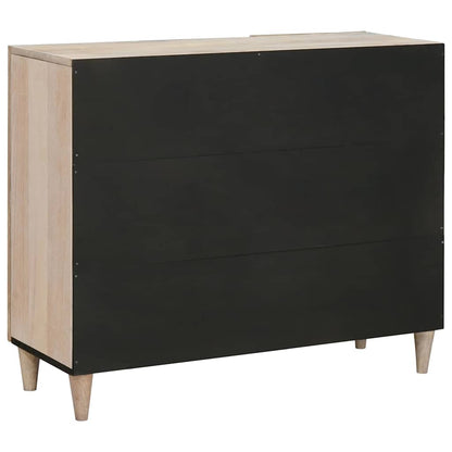 Sideboard Bleached White 90 x 33 x 75 cm Solid Mango Wood