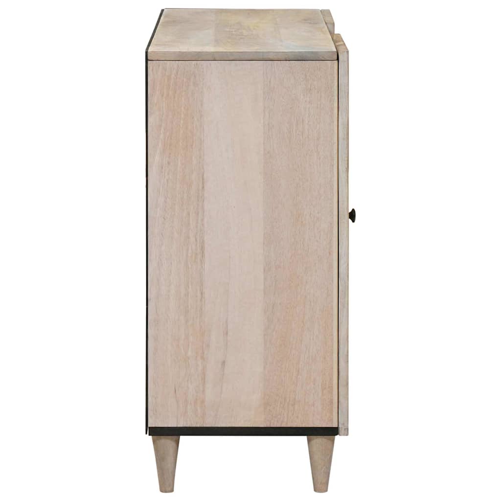 Sideboard Bleached White 90 x 33 x 75 cm Solid Mango Wood