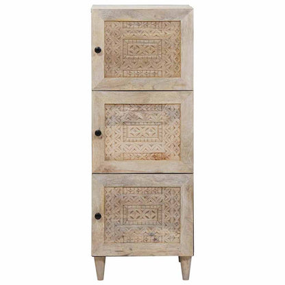 Highboard White 40 x 33 x 110 cm Solid mango wood
