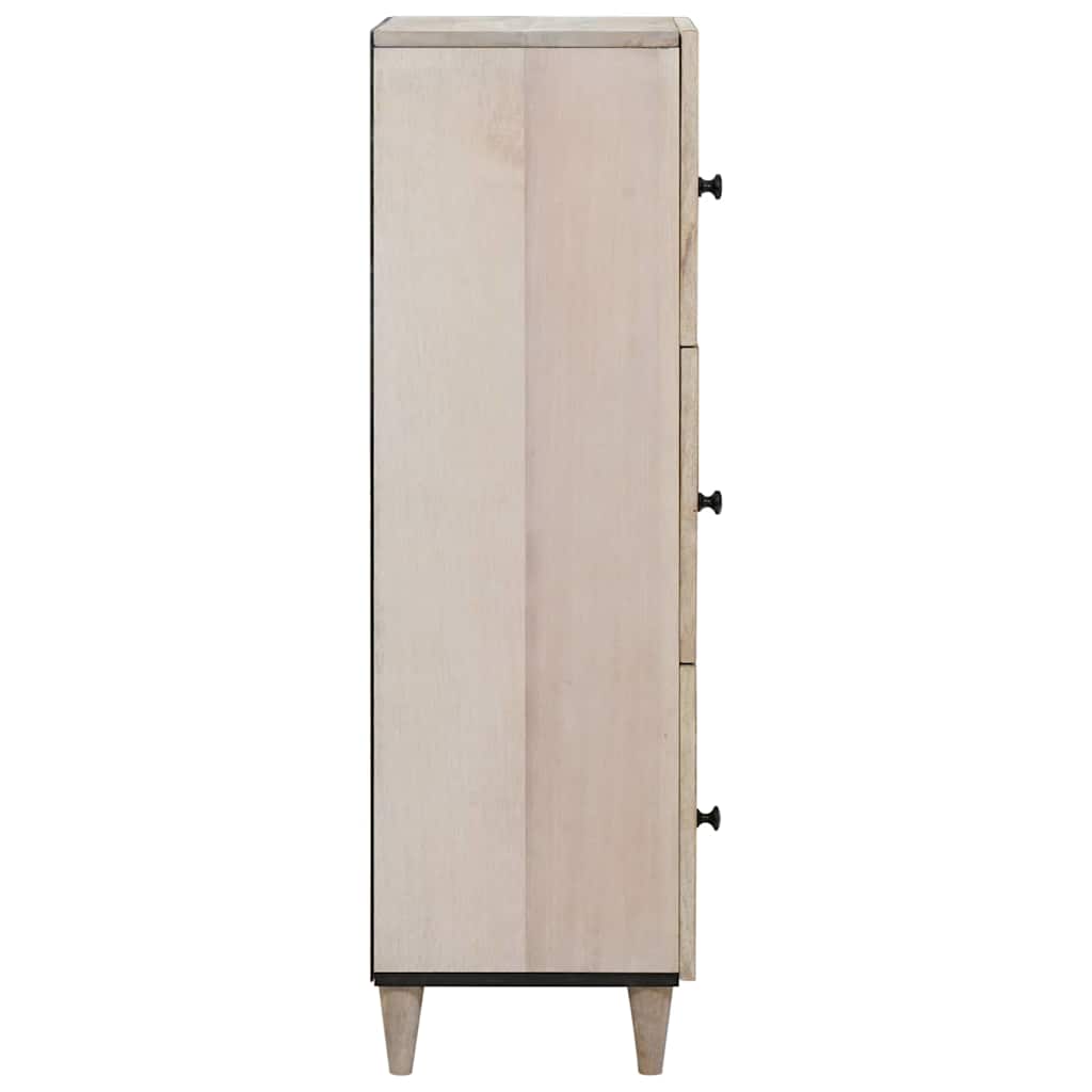 Highboard White 40 x 33 x 110 cm Solid mango wood