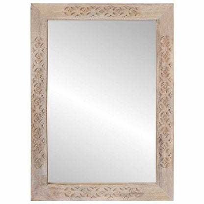 Wall Mirror Bleached White 70 x 50 cm Engineered Wood and Glass