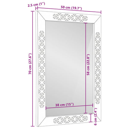 Wall Mirror Bleached White 70 x 50 cm Engineered Wood and Glass