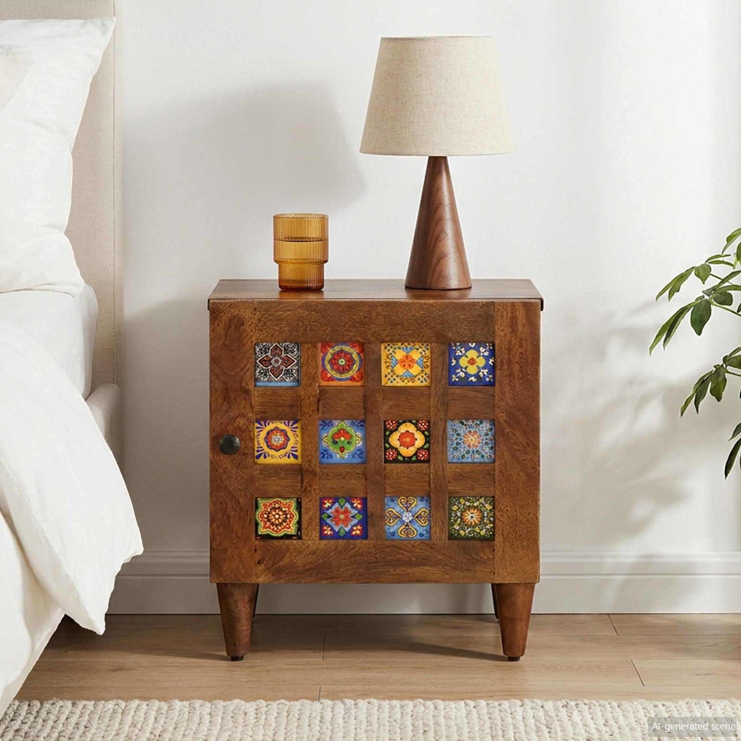Bedside Cabinet Brown 40 x 33 x 46 cm Solid Mango Wood