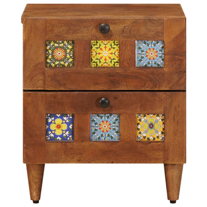 Bedside Cabinet Brown 40 x 33 x 46 cm Solid Mango Wood