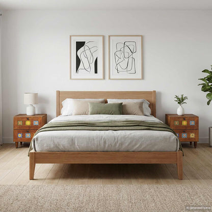 Bedside Cabinet 2 pcs Brown 40 x 33 x 46 cm Solid Mango Wood