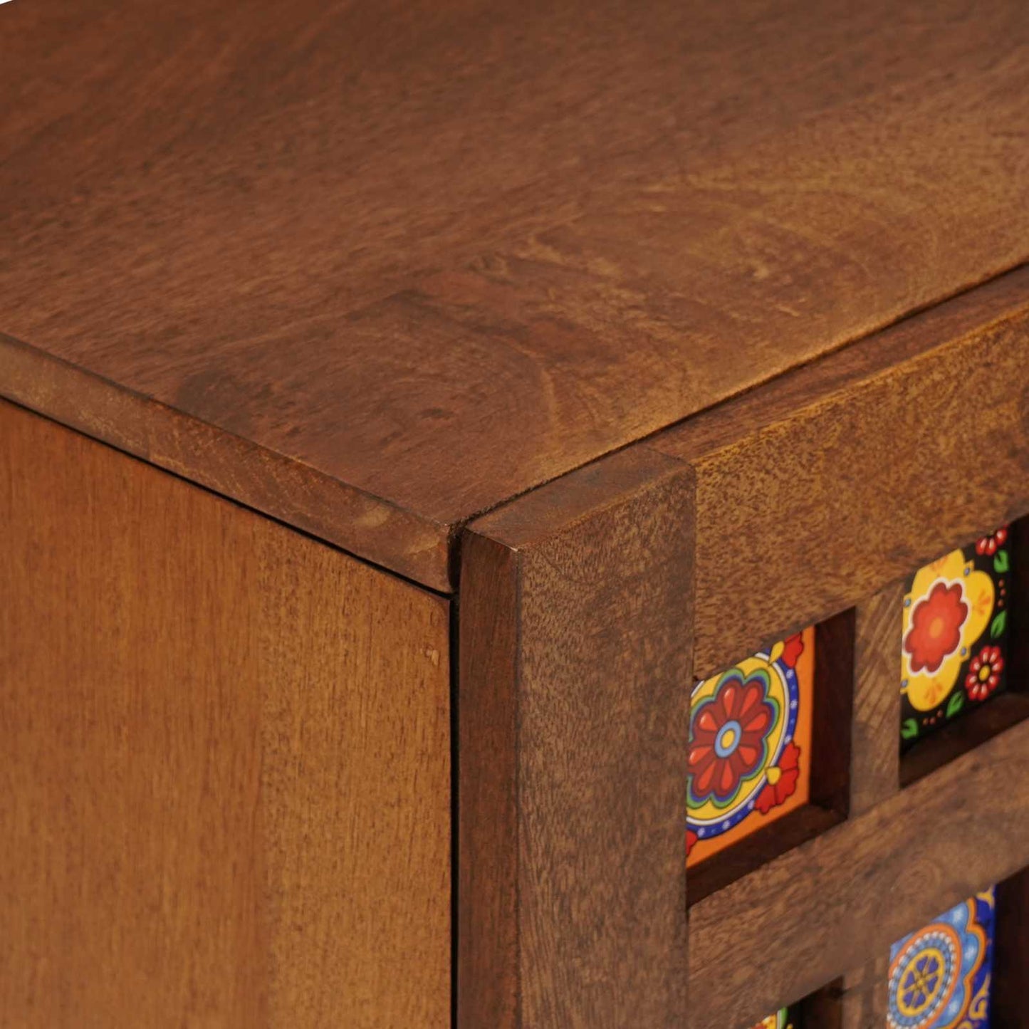 TV Cabinet with Shelf Walnut 105 x 33 x 46 cm Solid Mango Wood