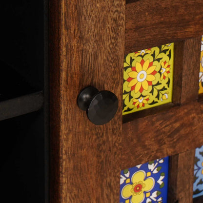 TV Cabinet with Shelf Walnut 105 x 33 x 46 cm Solid Mango Wood