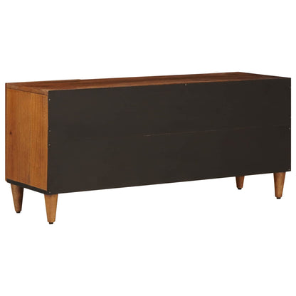 TV Cabinet with Shelf Walnut 105 x 33 x 46 cm Solid Mango Wood