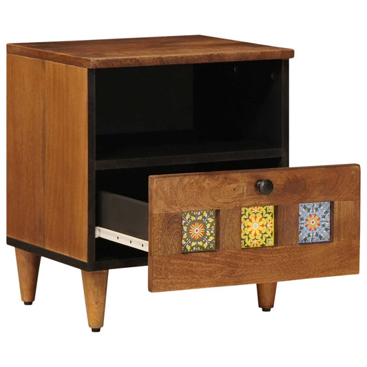 Bedside Cabinet Brown 40 x 33 x 46 cm Solid Mango Wood