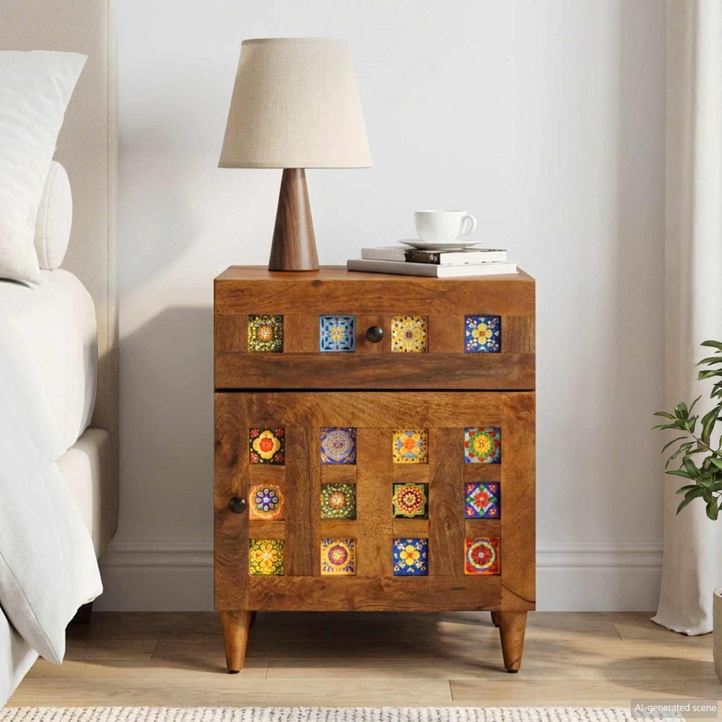 Bedside Cabinet Brown 50 x 33 x 60 cm Solid Mango Wood