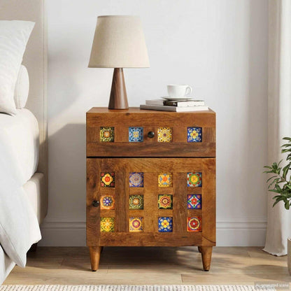 Bedside Cabinet Brown 50 x 33 x 60 cm Solid Mango Wood