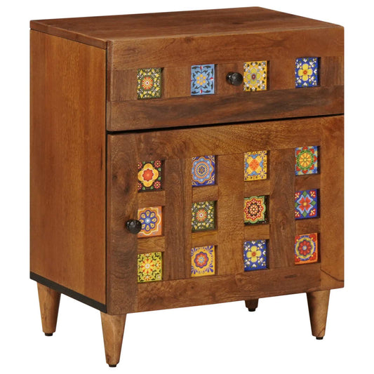 Bedside Cabinet Brown 50 x 33 x 60 cm Solid Mango Wood