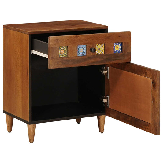 Bedside Cabinet Brown 50 x 33 x 60 cm Solid Mango Wood