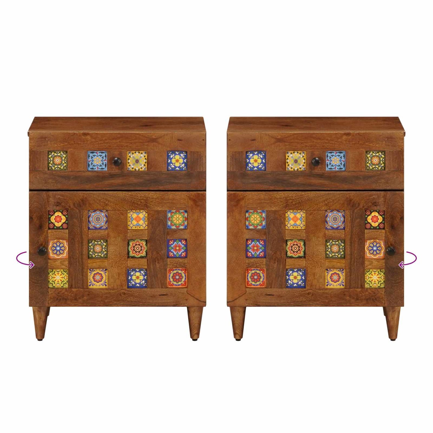 Bedside Cabinet Brown 50 x 33 x 60 cm Solid Mango Wood