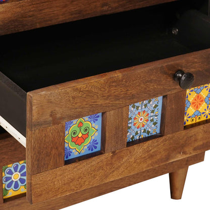 Bedside Cabinet Brown 50 x 33 x 62 cm Solid Mango Wood