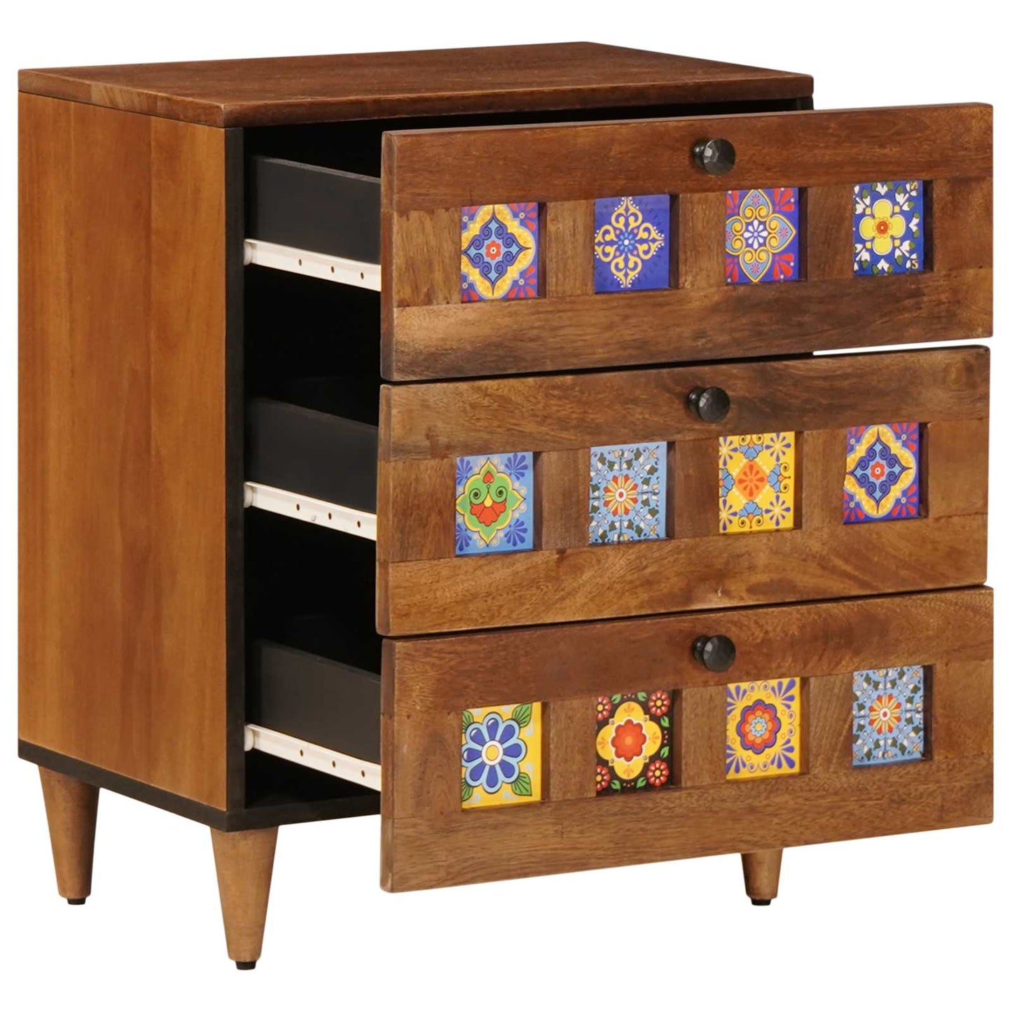 Bedside Cabinet Brown 50 x 33 x 62 cm Solid Mango Wood