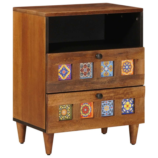 Bedside Cabinet Brown 50 x 33 x 62 cm Solid Mango Wood